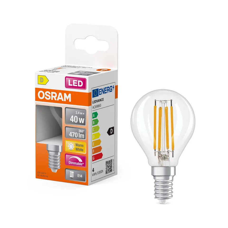 ams OSRAM Superstar Classic P40 Filament-Lampe E14 warmweiß