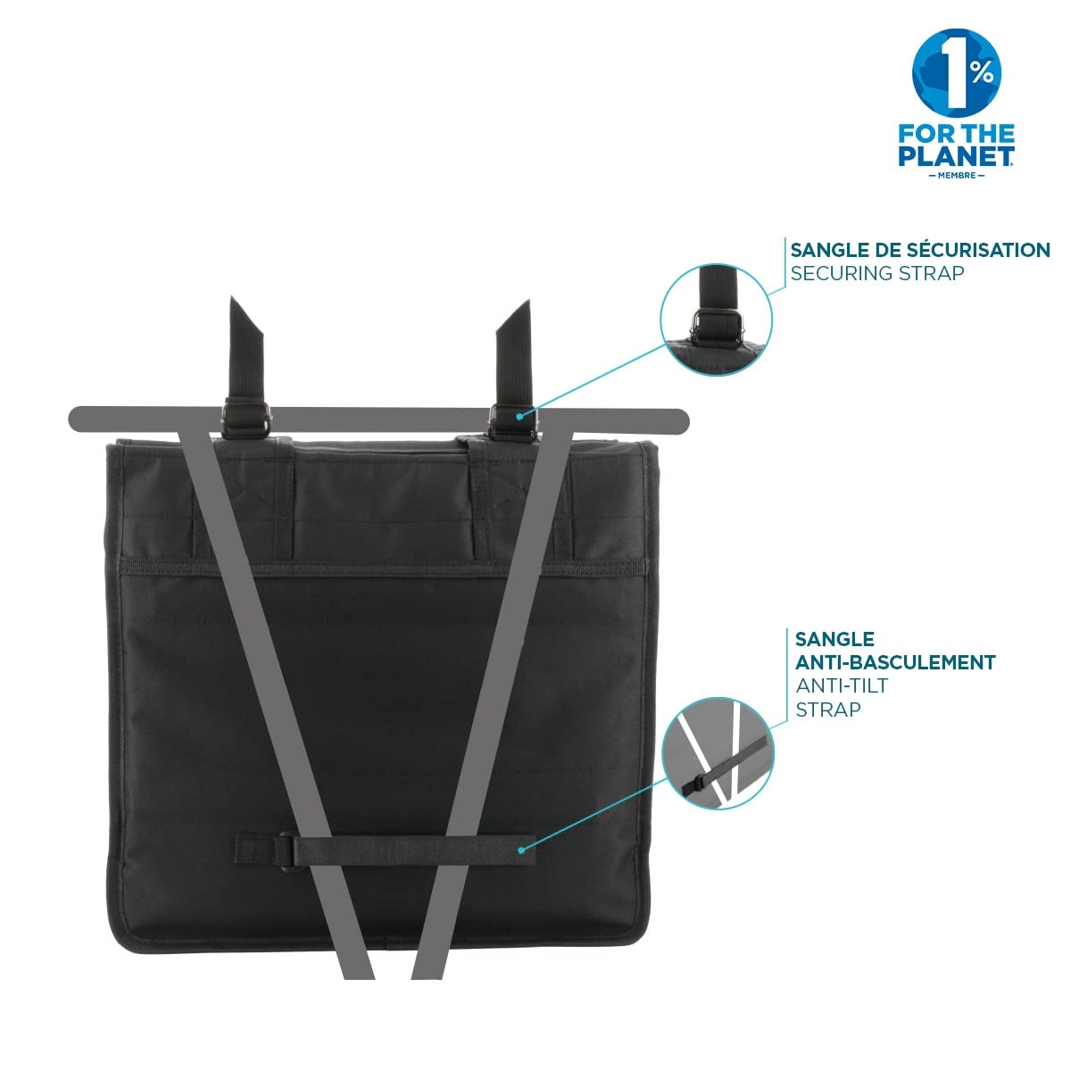 Mobilis Bike Gepäckträgertasche doppelt 2x15L wasserabweisend schwarz