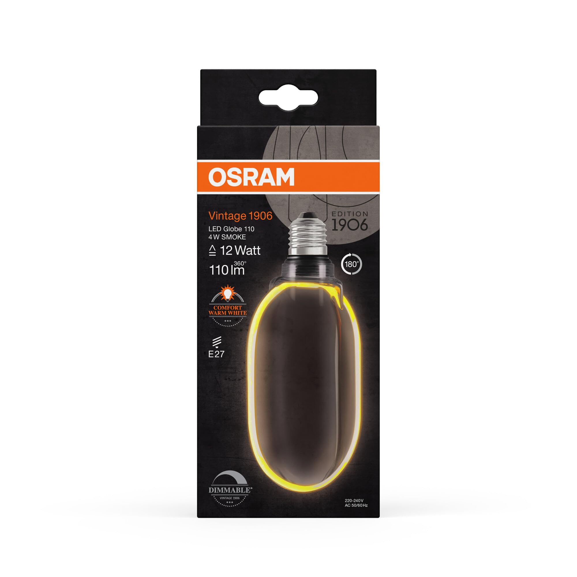 ams OSRAM Vintage 1906 Globe 100 LED Smoke E27