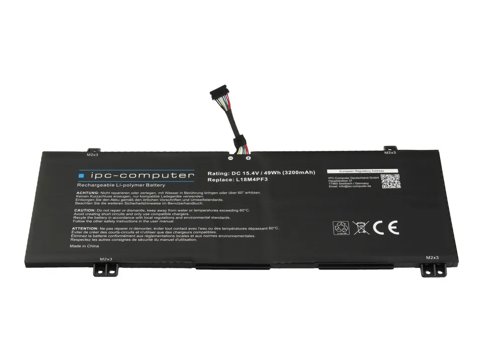 IPC-Computer Akkus L18M4PF3 Laptop Akku 49Wh schwarz
