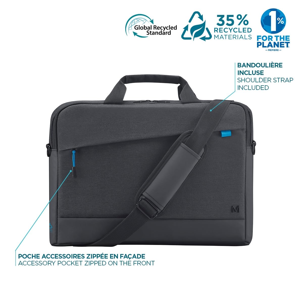 Mobilis Trendy Notebook-Tasche 16 Zoll 40,6cm 35% Recycling schwarz