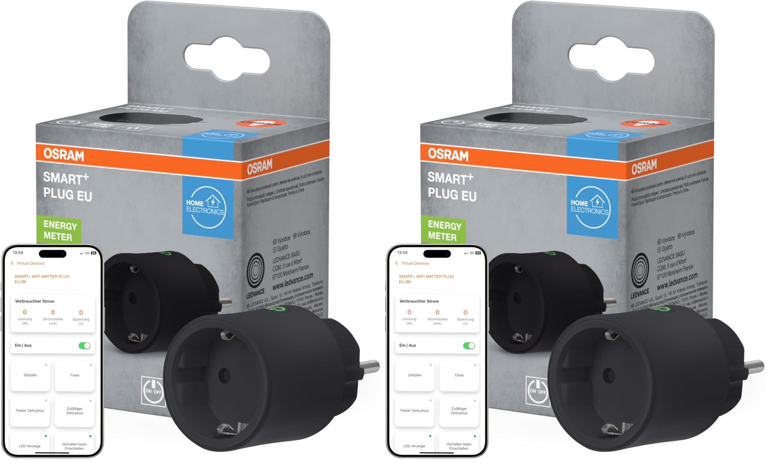 ams OSRAM SMART+ Matter Plug Steckdose schwarz 1er-Pack 2300W