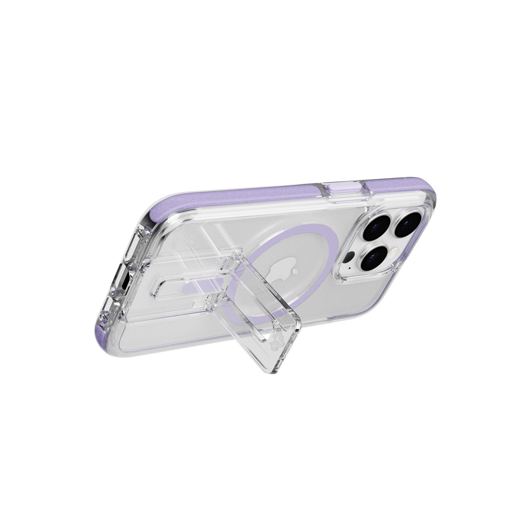 Tech21 EvoCrystal Kick iPhone 15 Pro Hülle MagSafe Lila
