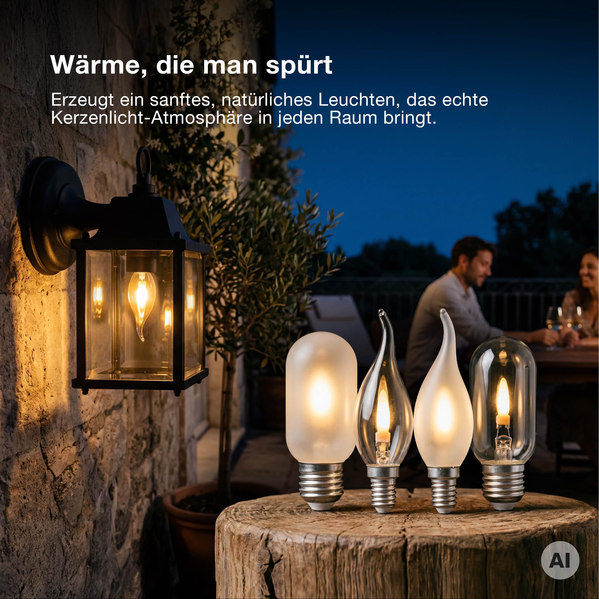 ams OSRAM LED-Lampe E14 Flammeneffekt matt 1W