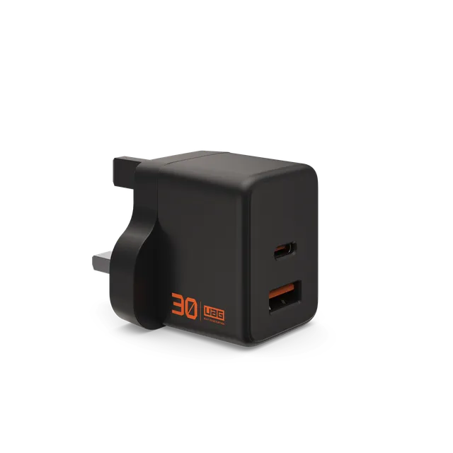UAG SRGE 30W Wandladegerät USB-C USB-A GaN UK-Stecker