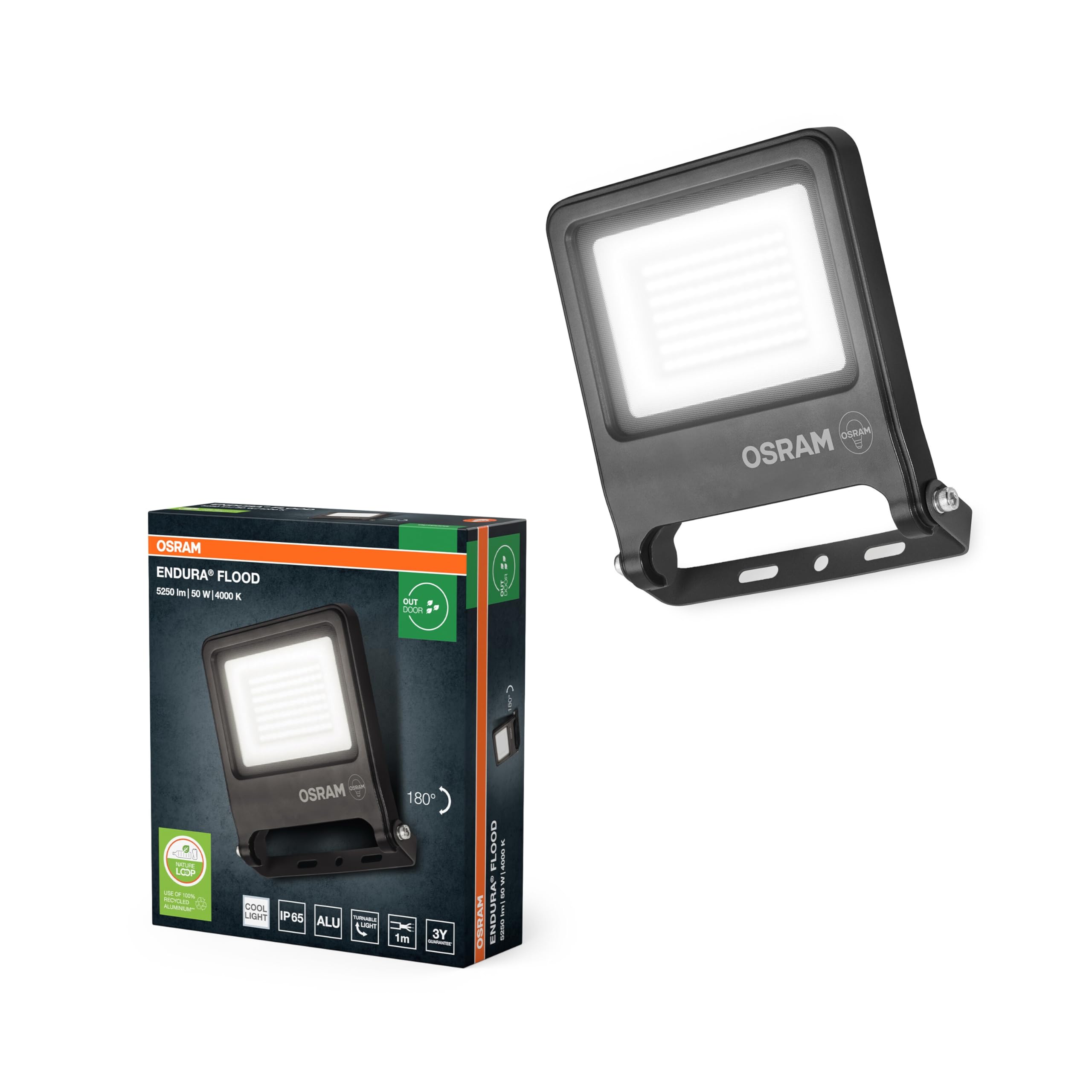 ams OSRAM Endura Flood 50W LED-Fluter 4000K grau
