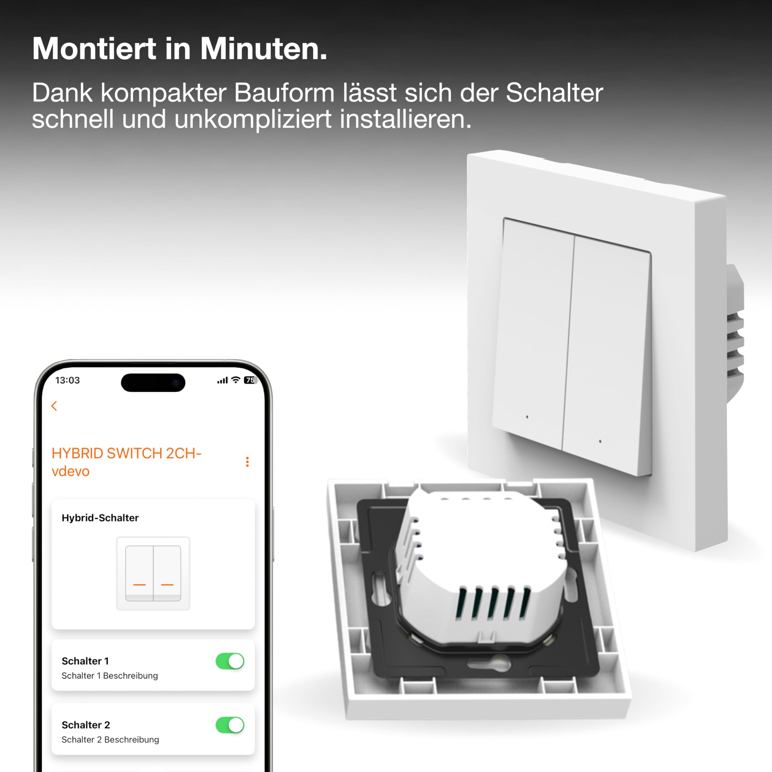 ams OSRAM SMART+ WiFi Matter Wandschalter 2-Kanal weiß