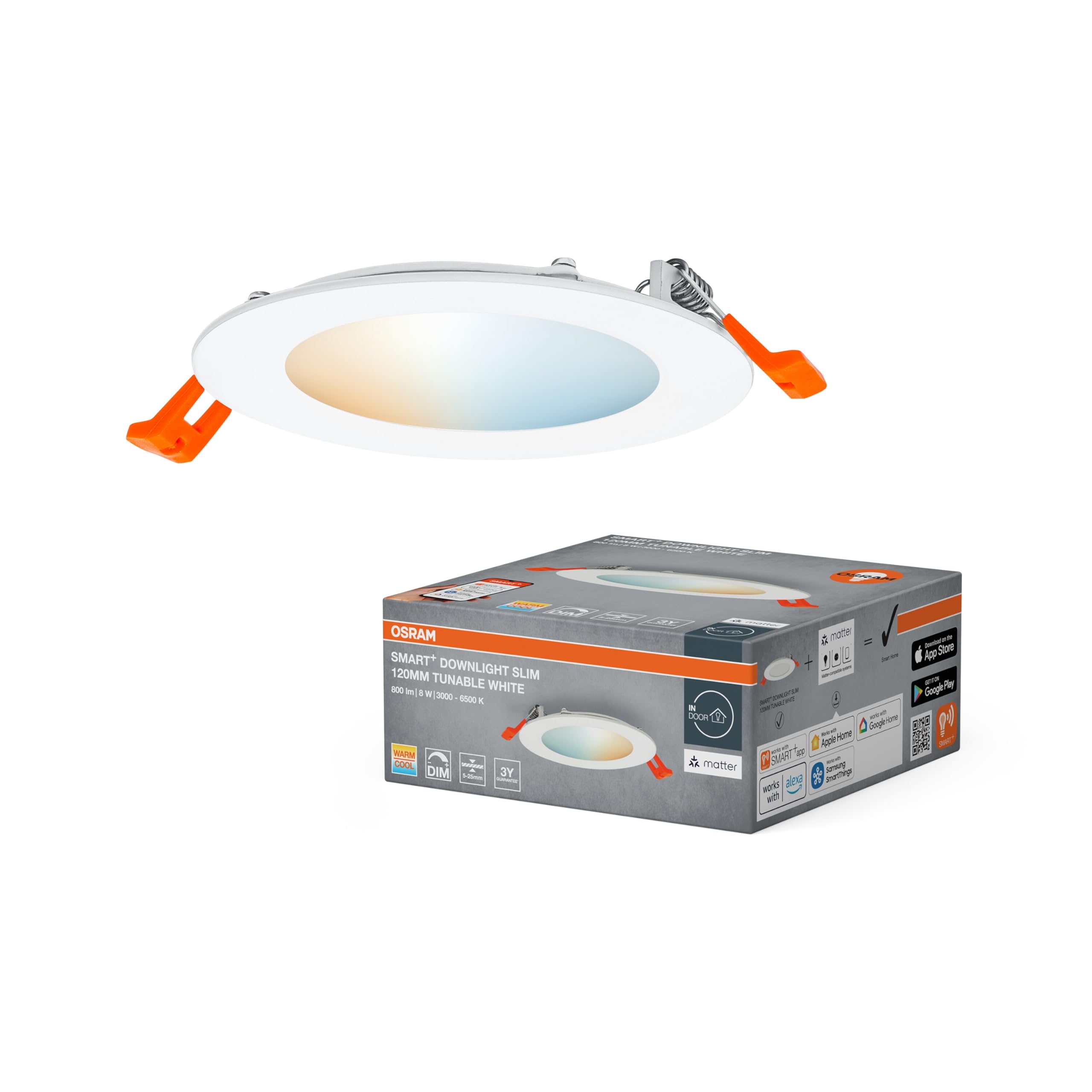 OSRAM SMART+ Matter Downlight 120mm weiß dimmbar 8W