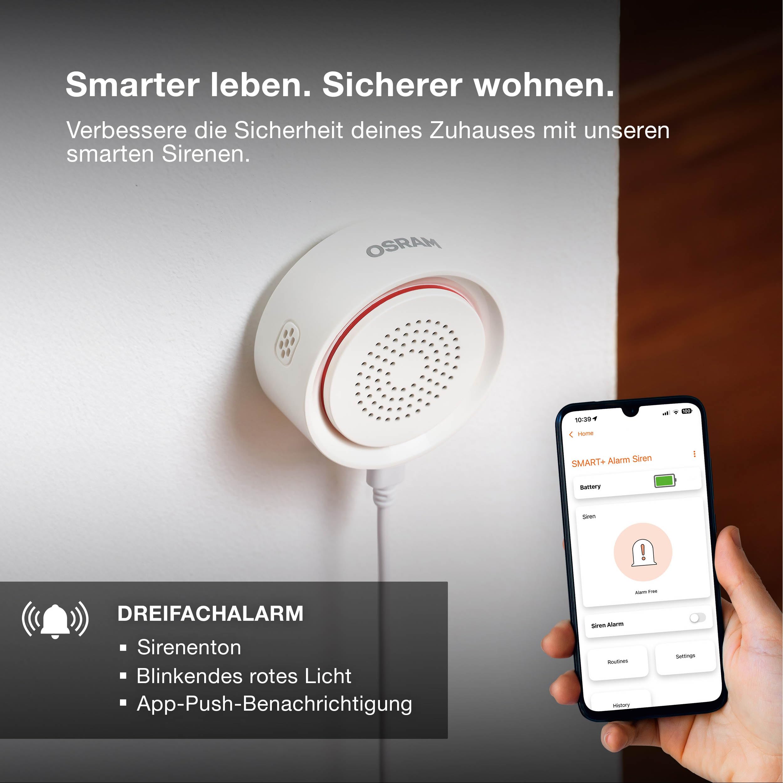ams OSRAM SMART+ Sirene Alarmsirene WiFi 90 dB