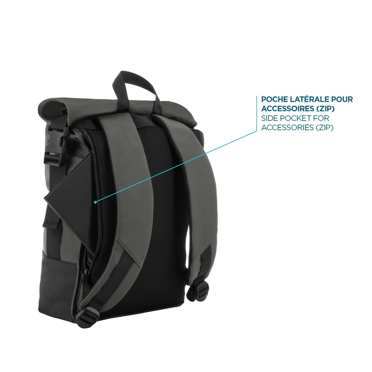 Mobilis Rolltop Laptop-Rucksack 16 Zoll 25L Grau