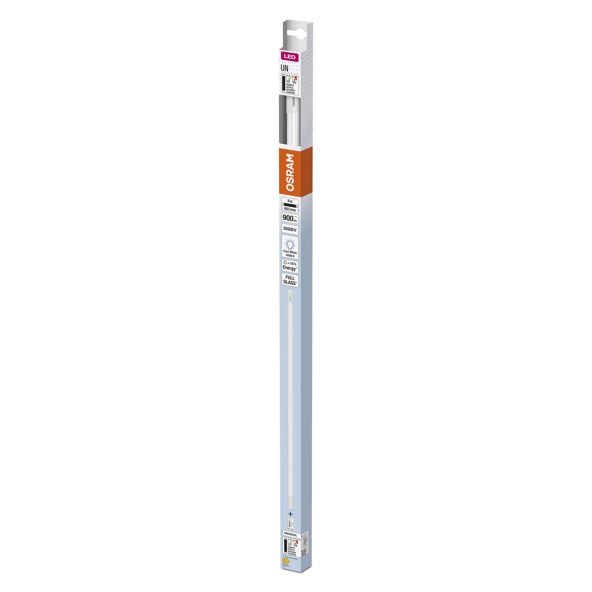 OSRAM SubstiTUBE LED-Röhre G13 0,6m kaltweiß 8er-Pack