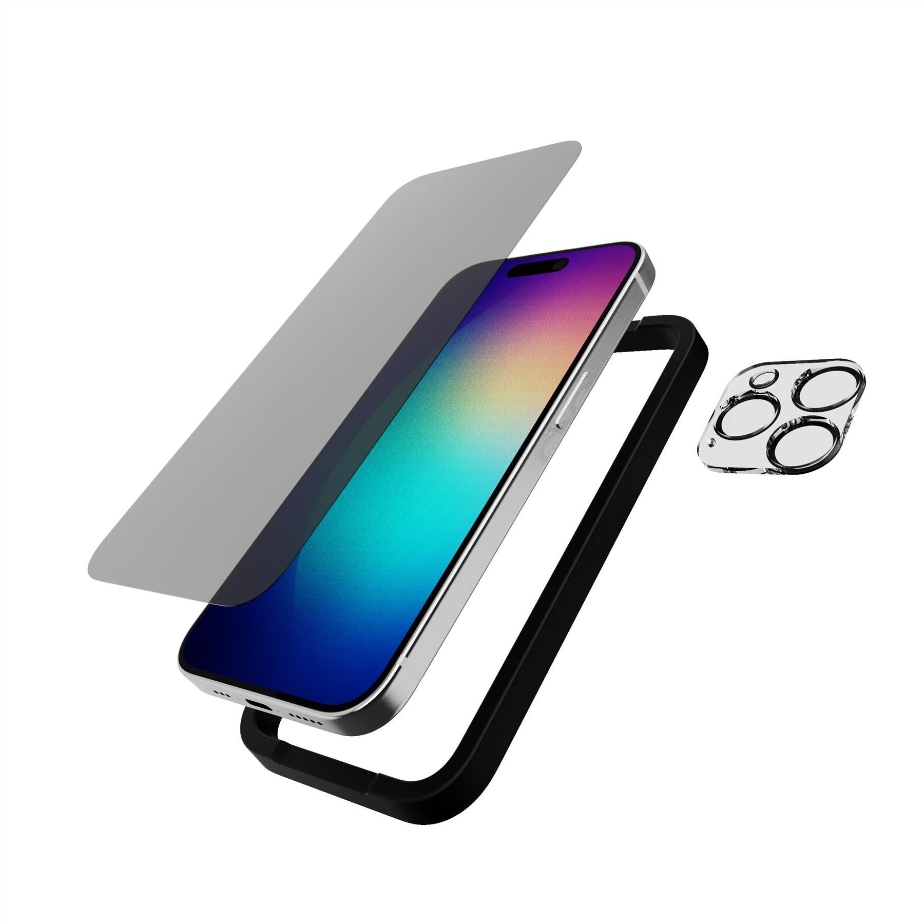 Tech21 ImpactGlass iPhone 15 Pro Privacy Glas mit Kameraschutz