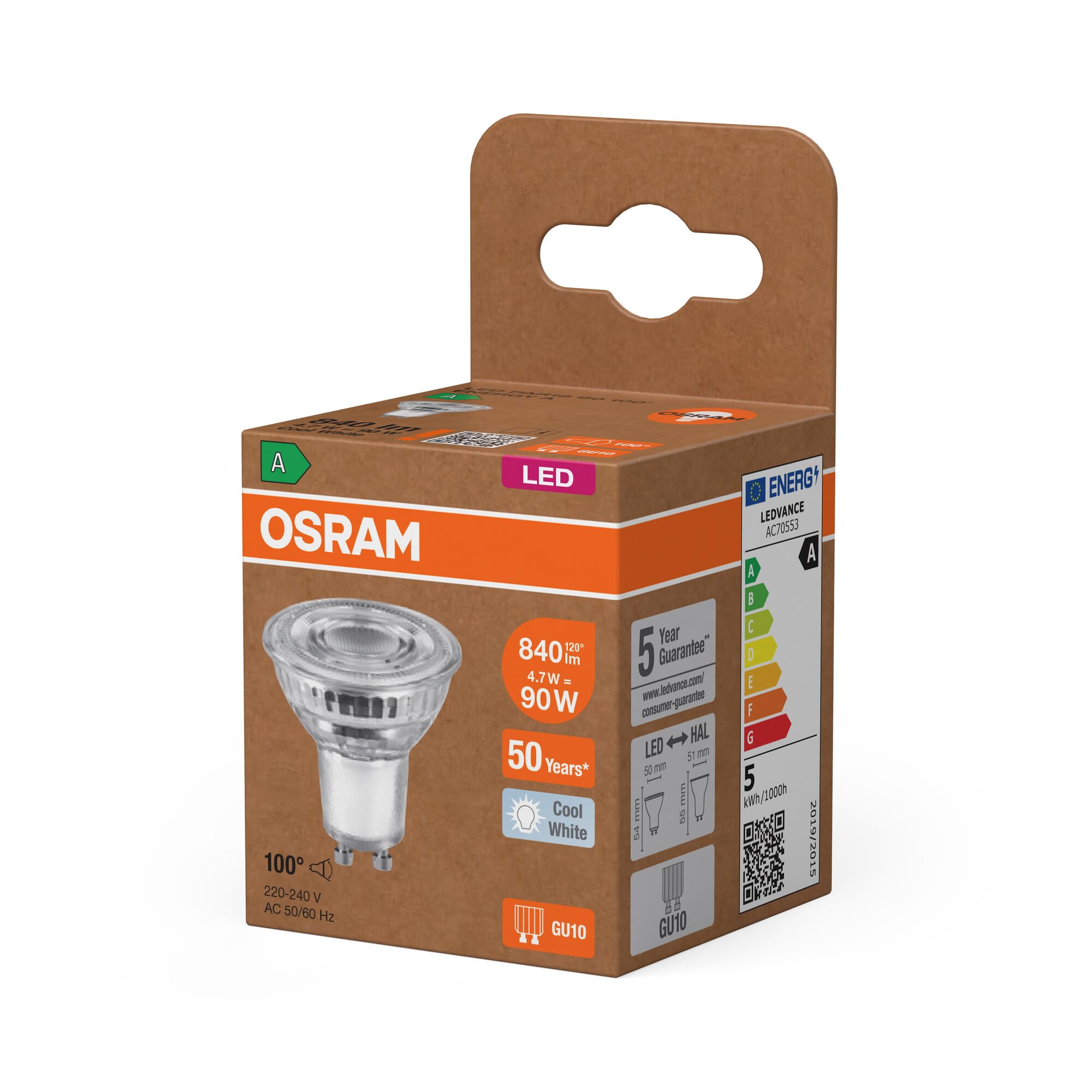 OSRAM SMART+ LED PAR16 90W-Ersatz Spot GU10 Kaltweiß 100°