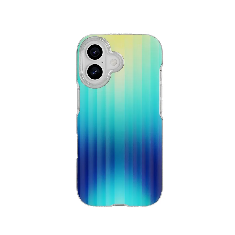 Tech21 FlexQuartz iPhone 17 Hülle Ombre Blue/Green MagSafe
