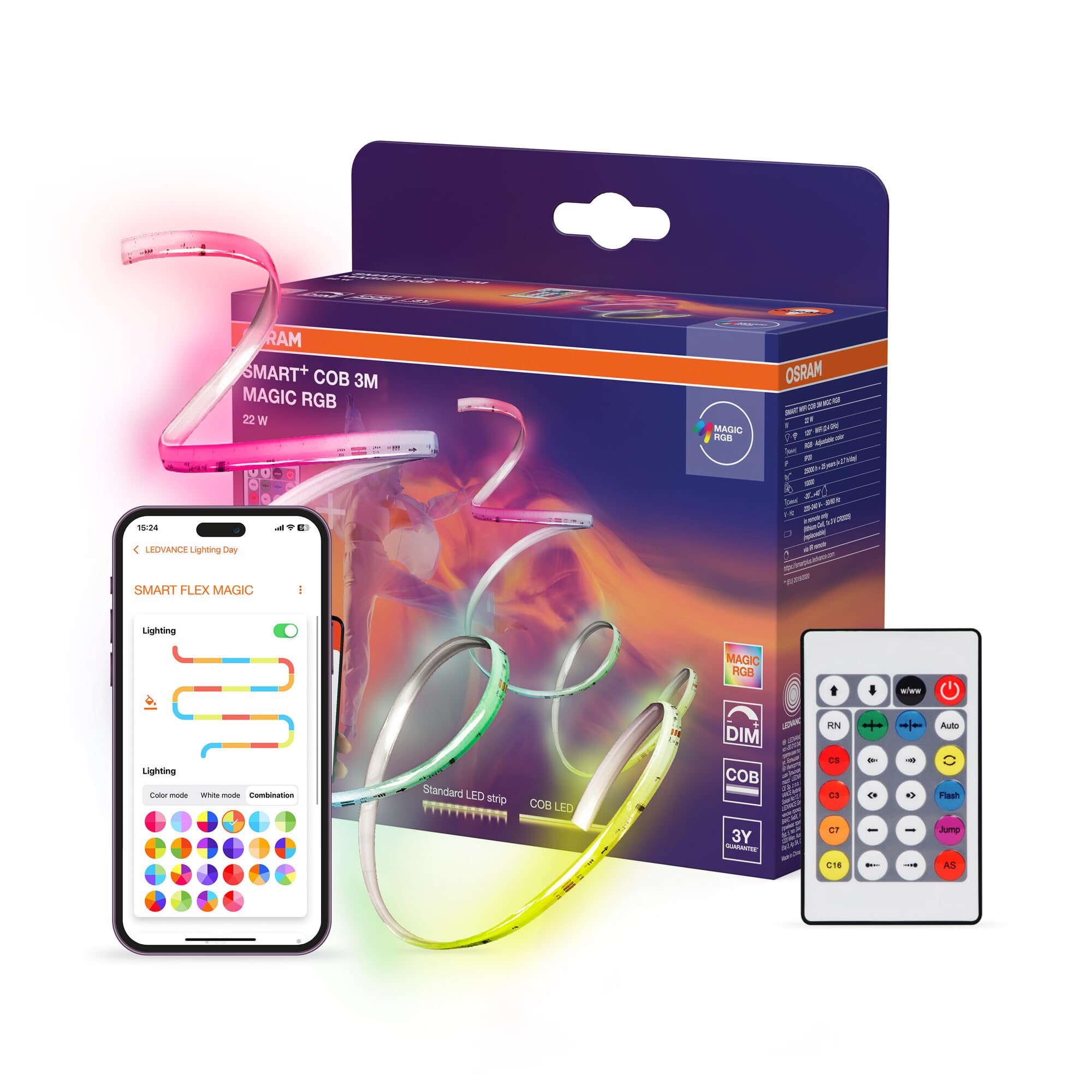 OSRAM SMART+ COB Strip Magic RGB LED-Streifen weiß