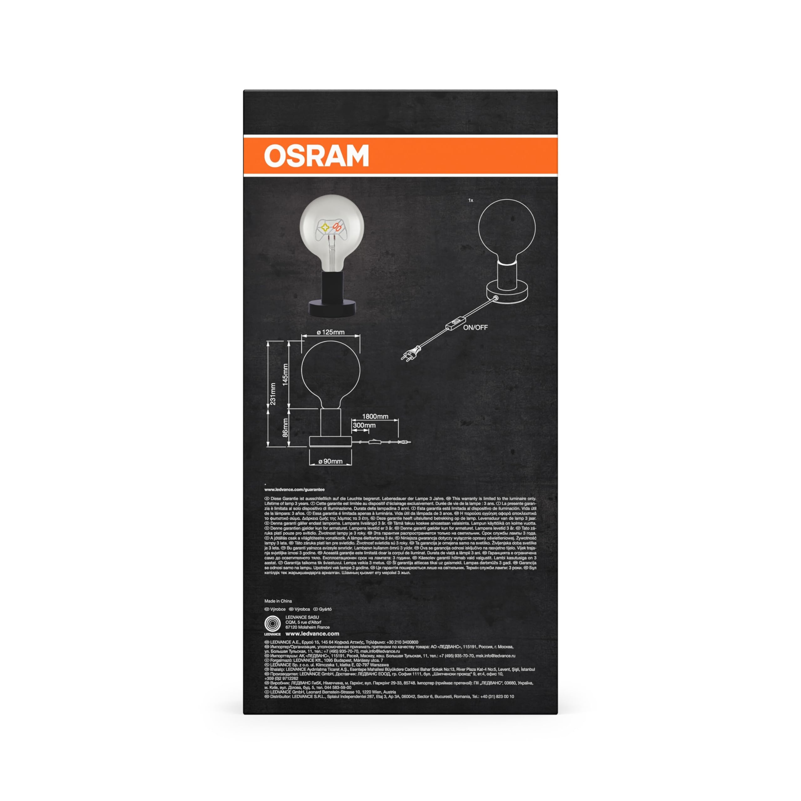 OSRAM 1906 Letter Controller Tischleuchte E27 schwarz