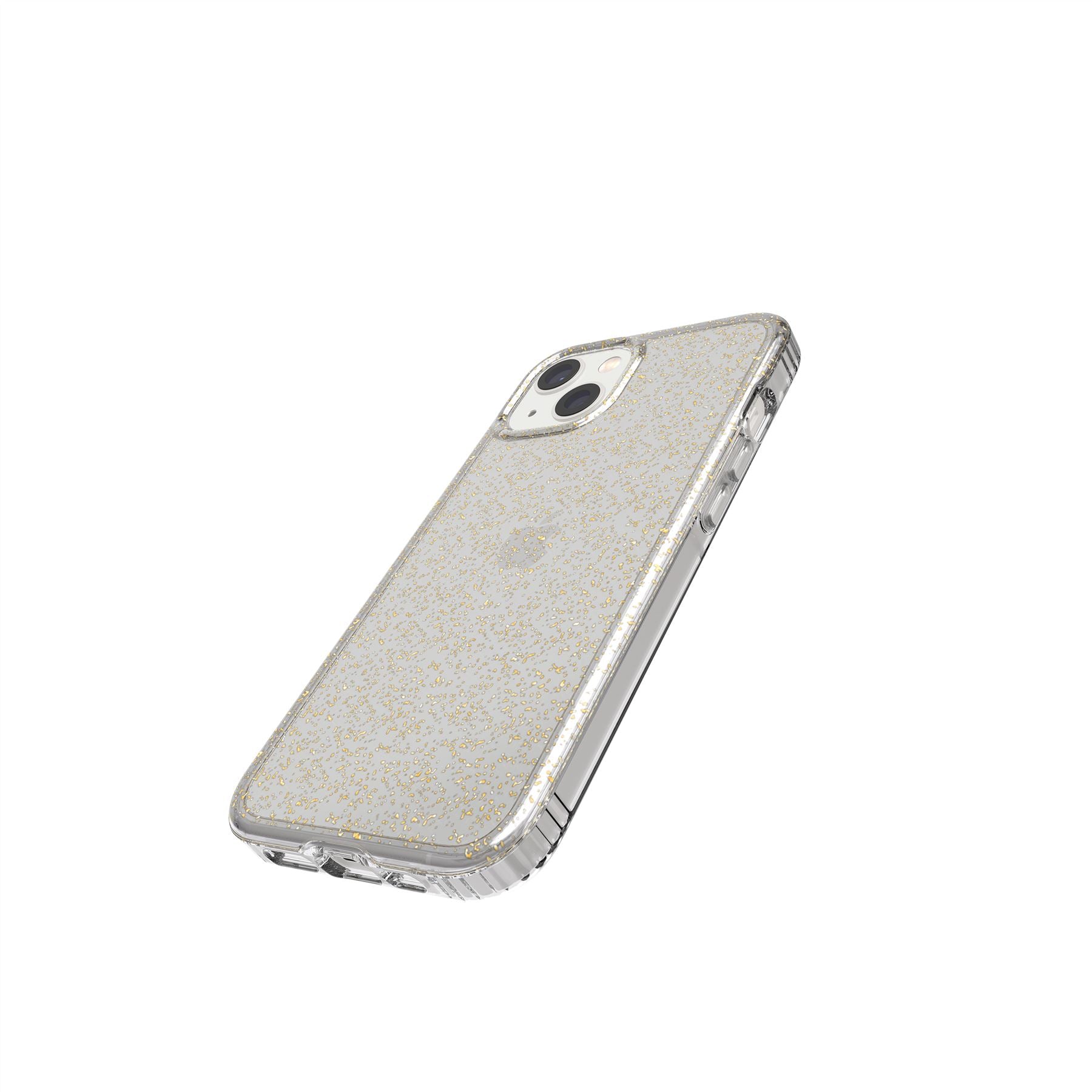 Tech21 EvoSparkle iPhone 13 Hülle Gold Glitzer Stoßfest