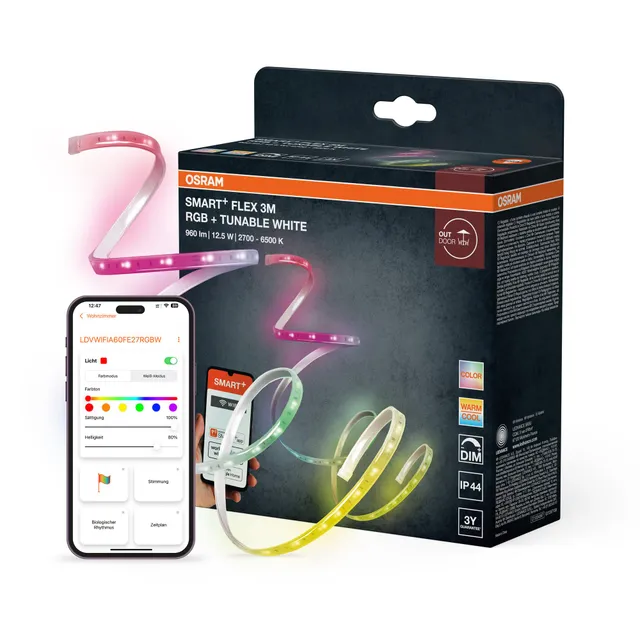 ams OSRAM SMART+ OUTD FLEX LED-Streifen 3M RGB IP44