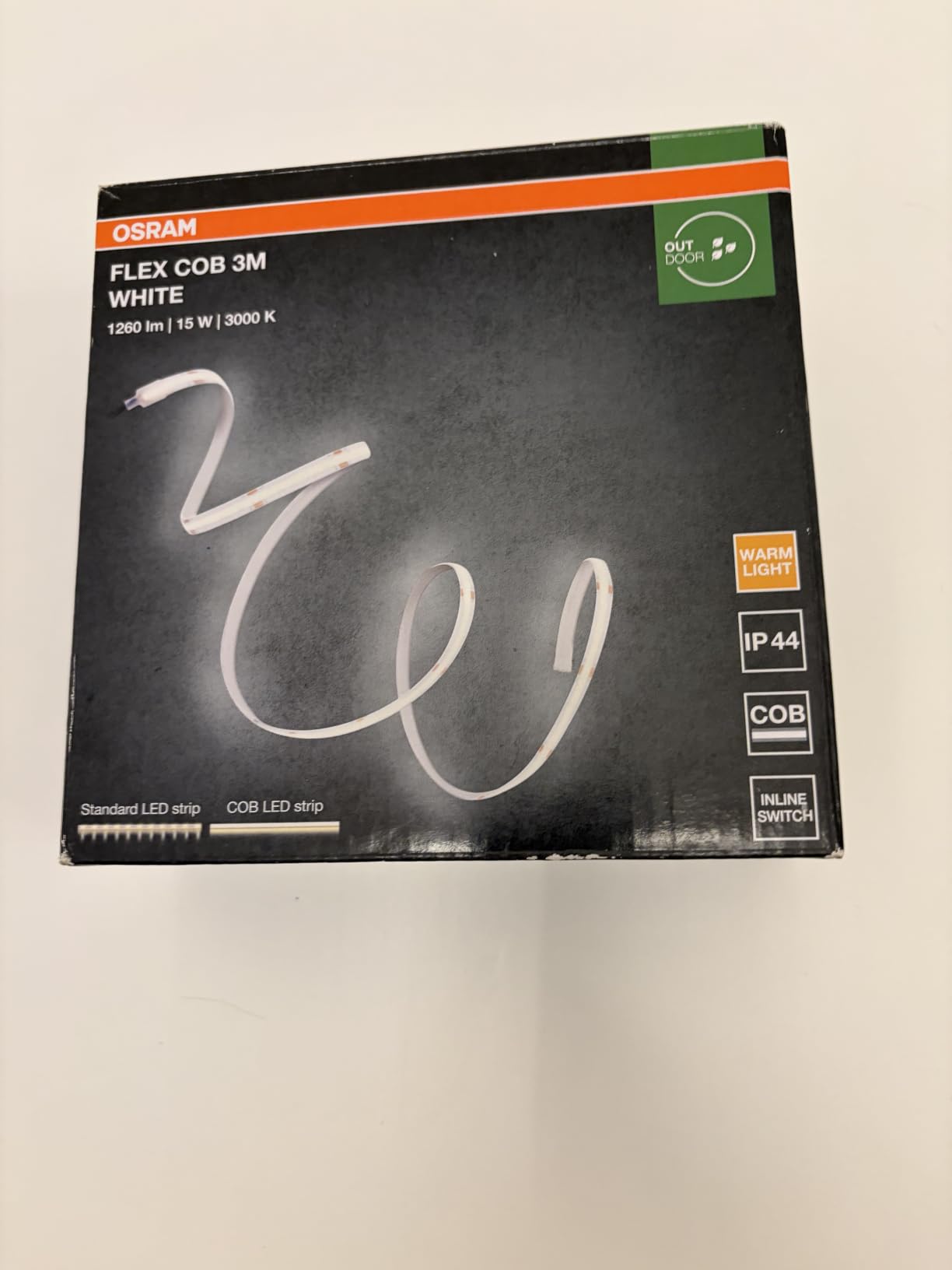 ams OSRAM Flex COB Outdoor LED-Streifen 3m warmweiß IP44