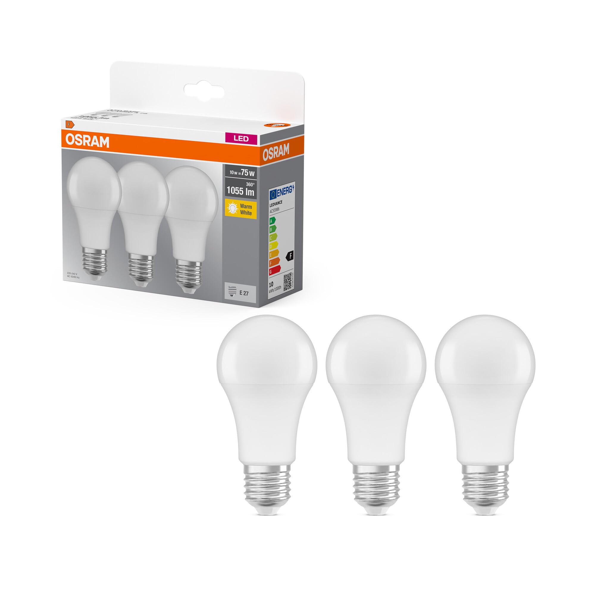 OSRAM SMART+ Base Classic A 75 LED-Birne E27 warmweiß matt