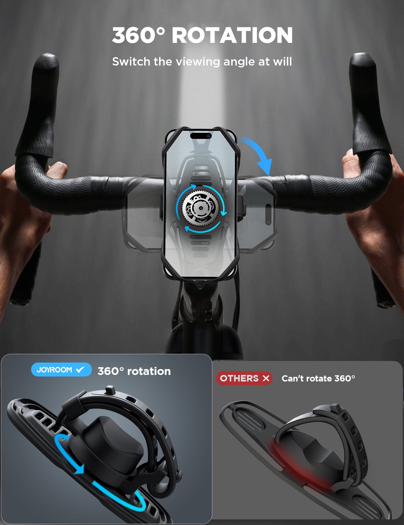 JOYROOM JR-ZS382 Fahrrad Handyhalterung Schwarz Silikon