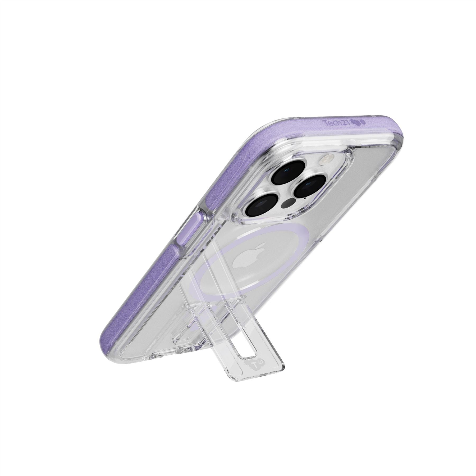Tech21 EvoCrystal Kick iPhone 15 Pro Hülle MagSafe Lila