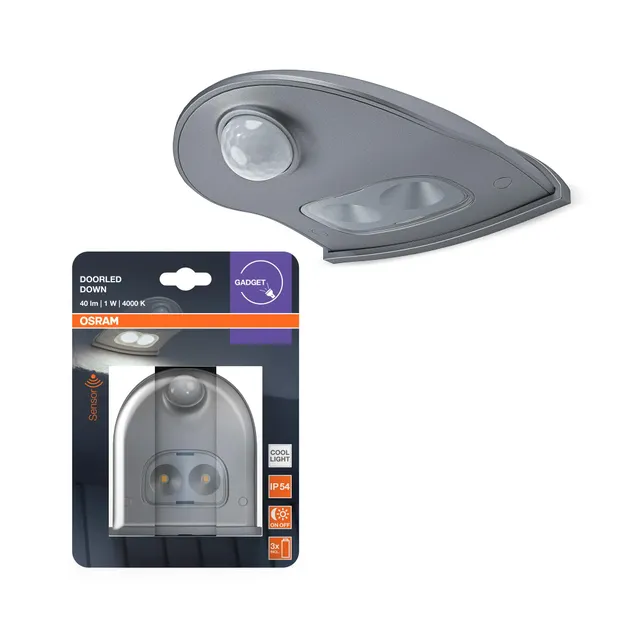 ams OSRAM Door LED Sensorleuchte silber IP54 Batterie