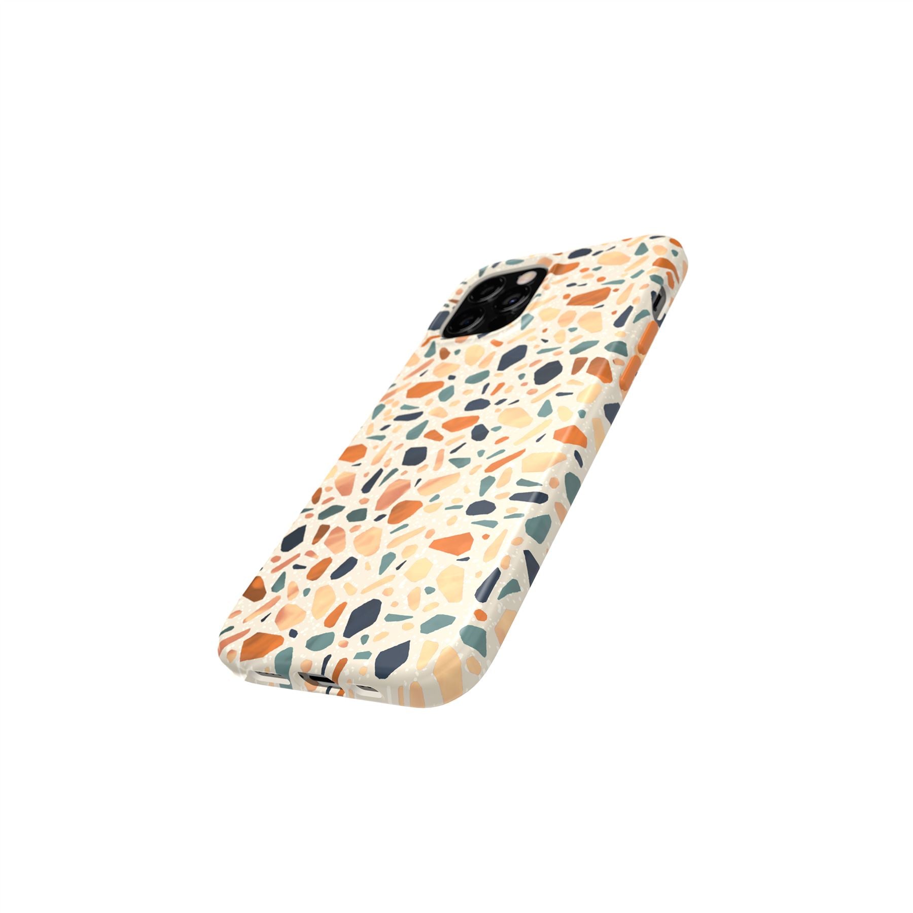 Tech21 Eco Art iPhone 12 Hülle Terazzo Orange Muster