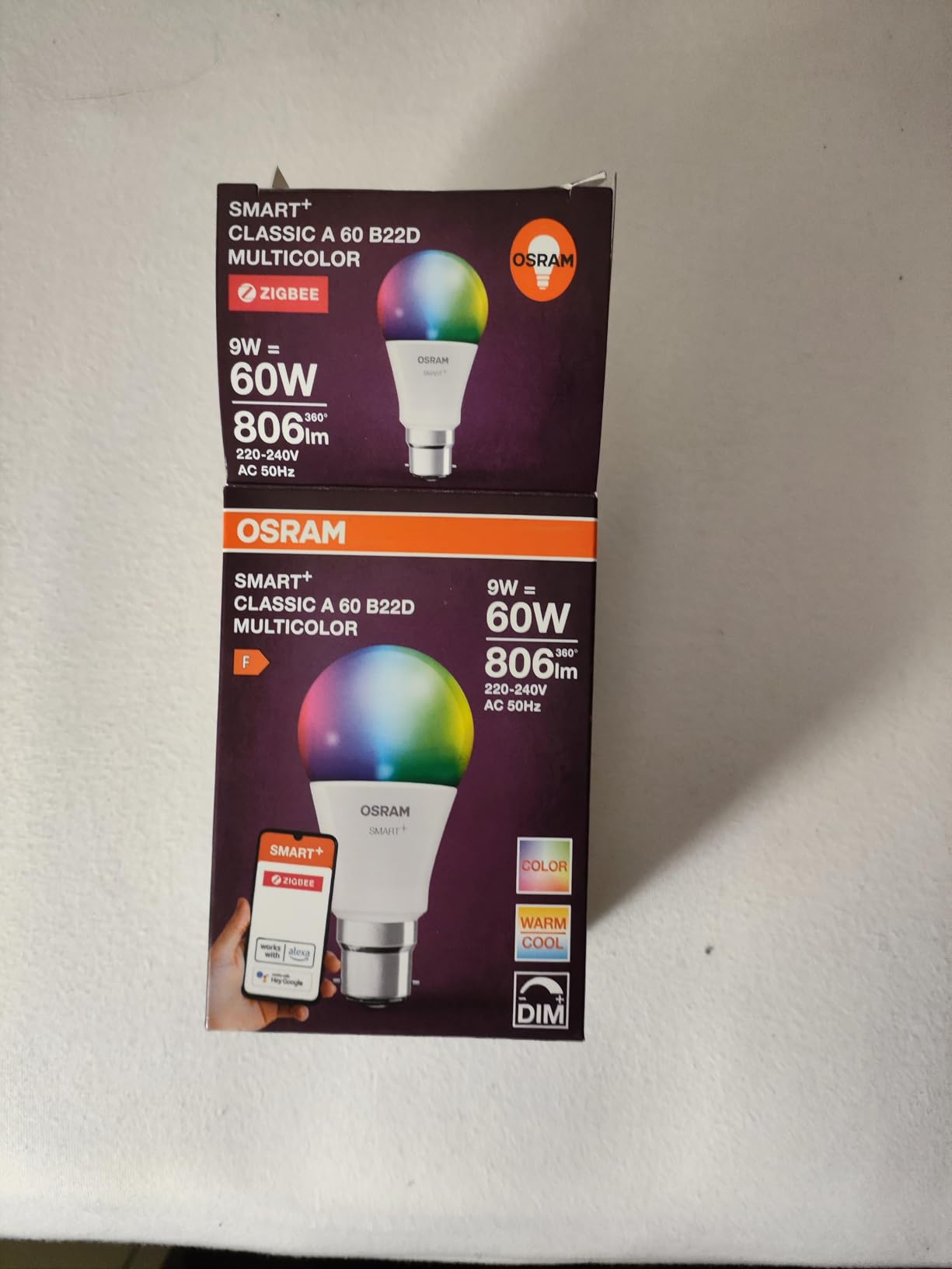 ams OSRAM SMART+ A60 LED-Lampe B22D RGBW 1er-Pack