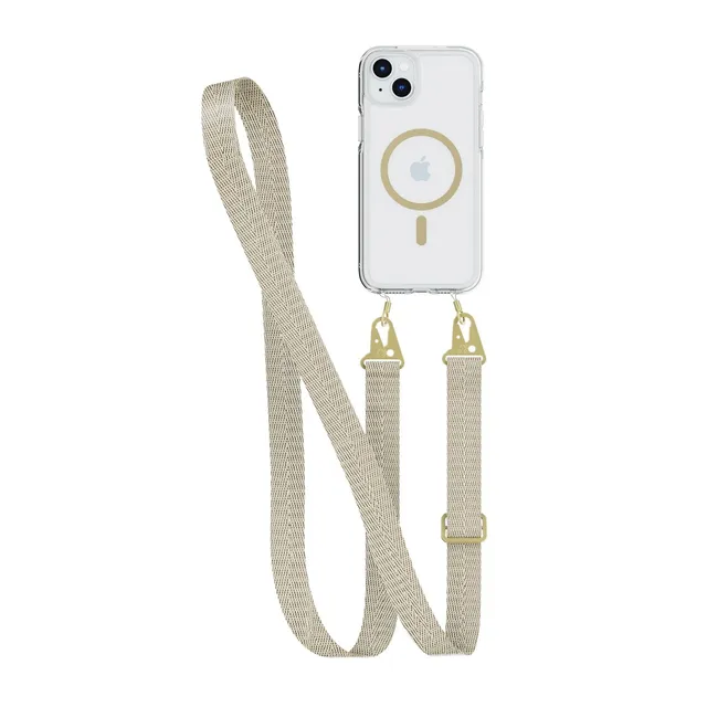 Tech21 FlexQuartz 15 Plus Hülle Gold MagSafe mit Band
