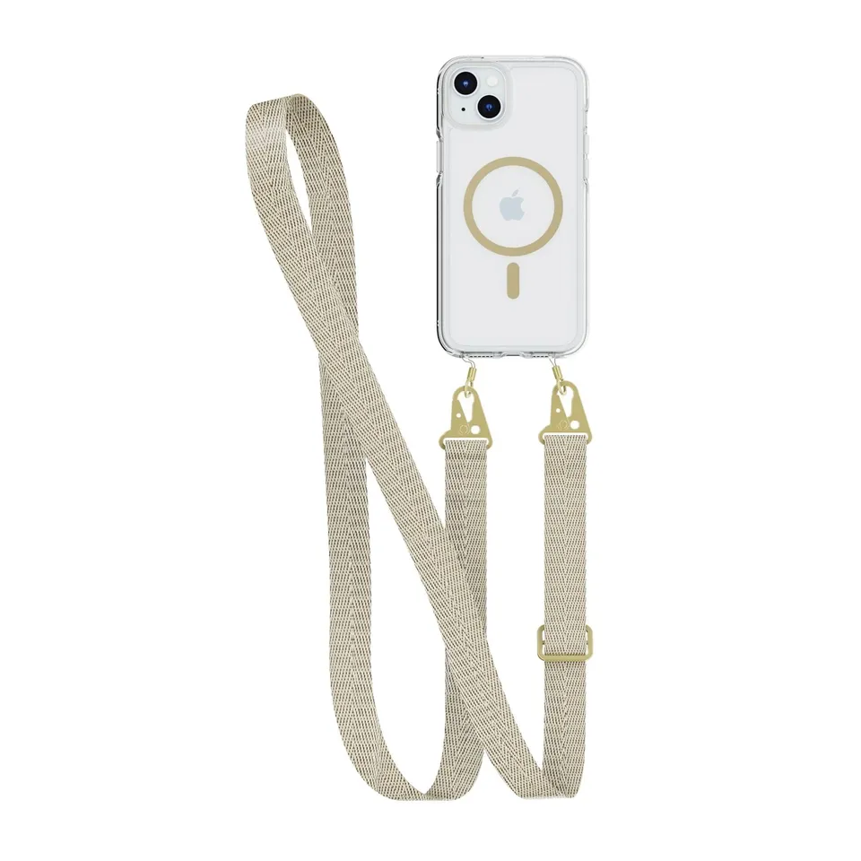 Tech21 FlexQuartz 15 Plus Hülle Gold MagSafe mit Band