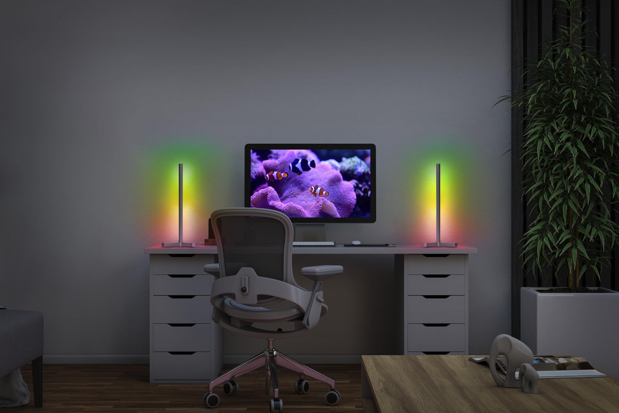 OSRAM SMART+ Corner Table Tischleuchte 40cm silber RGB