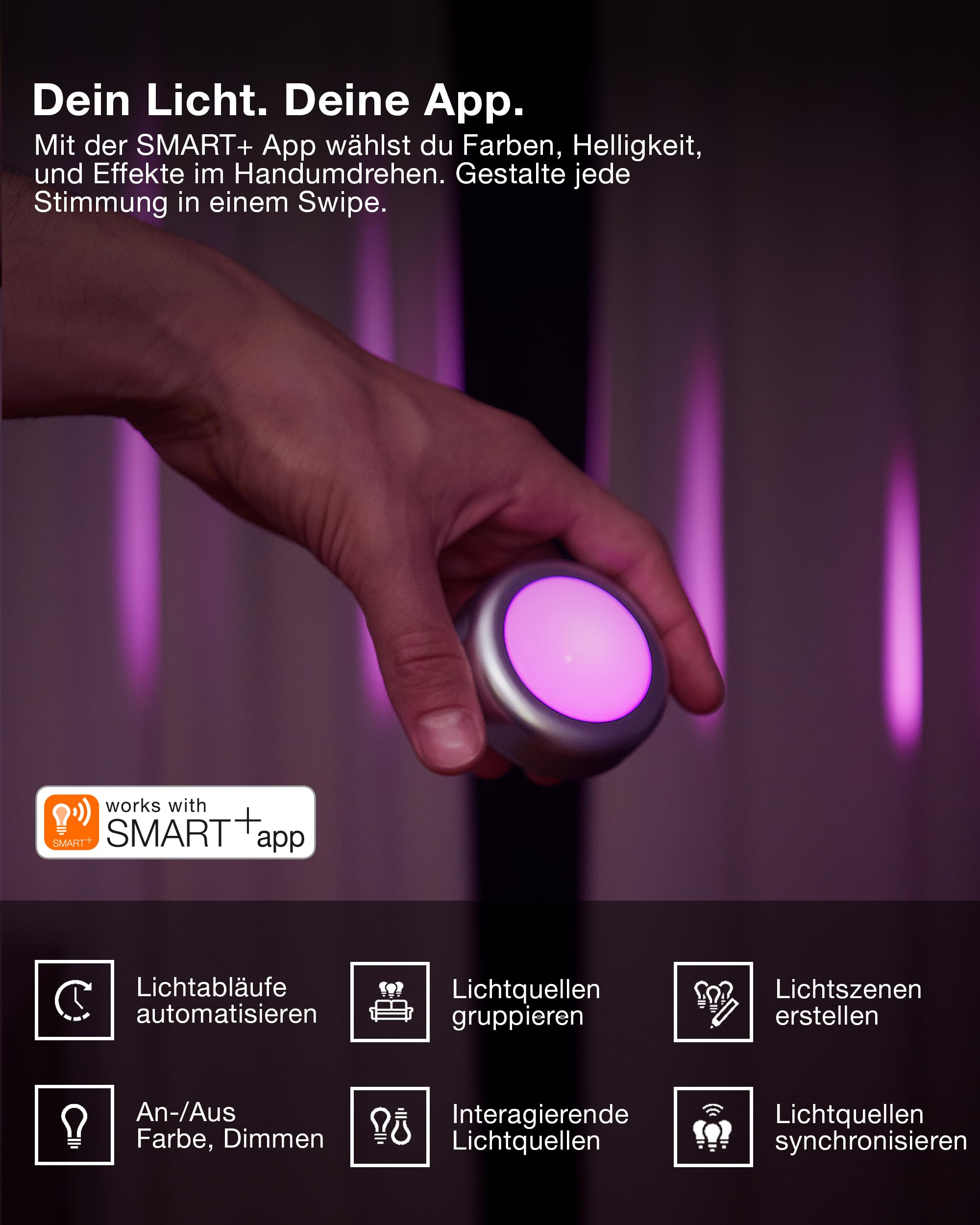 ams OSRAM SMART+ DOT-IT Nachtlicht RGB magnetisch 6er