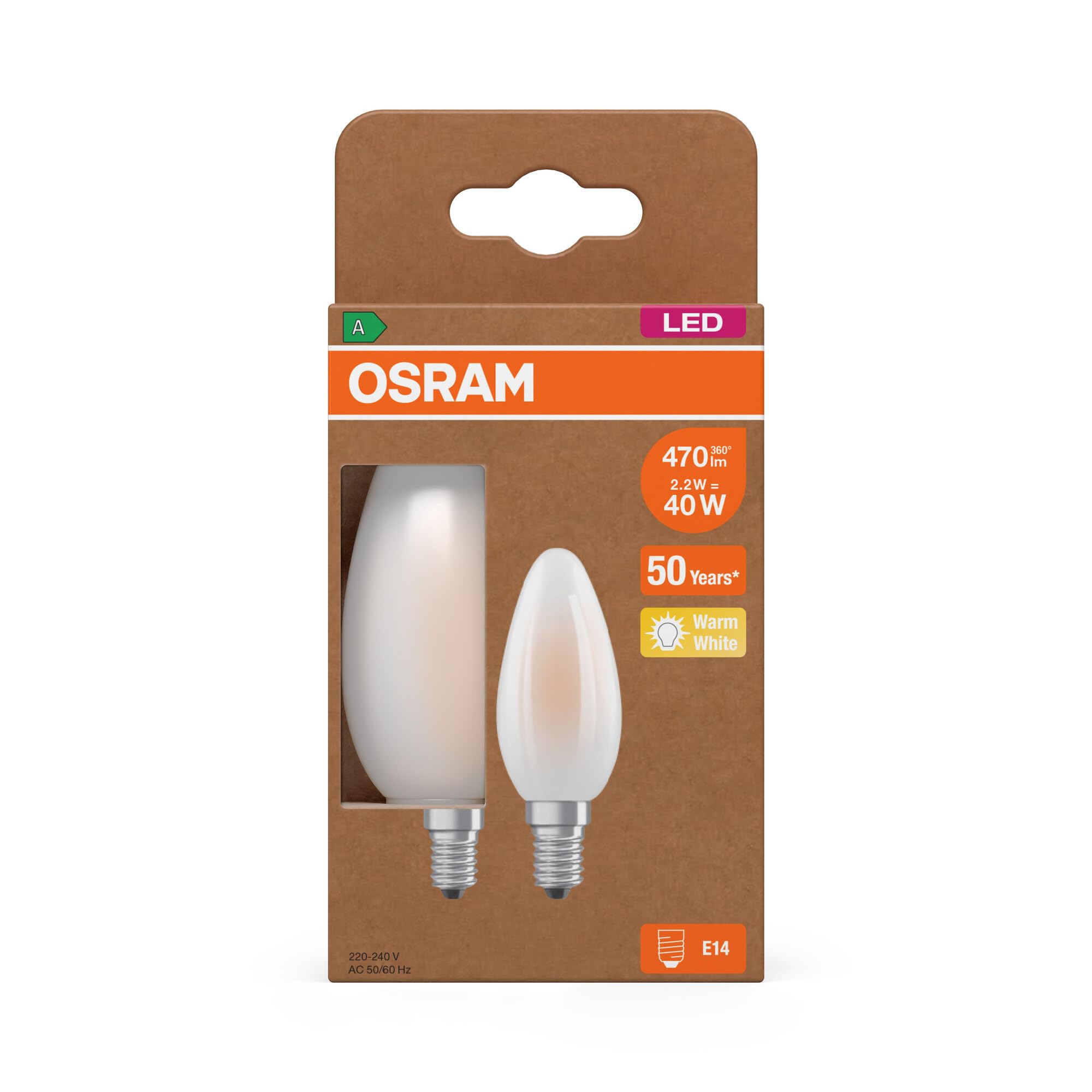 ams OSRAM SMART+ LED Classic B 40 E14 matt 2,2W