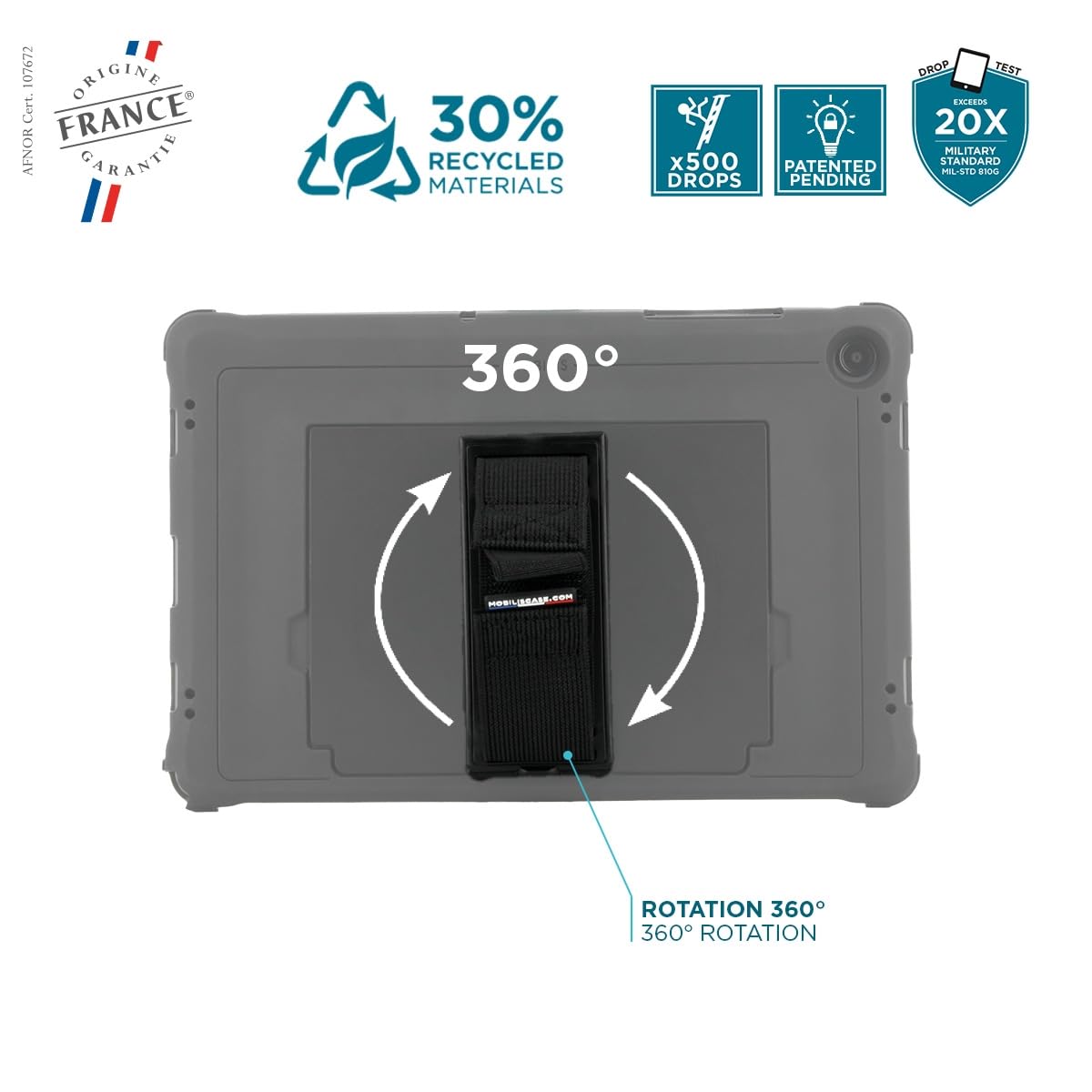Mobilis Protech Galaxy Tab A9+ 11" Case Handschlaufe Ständer