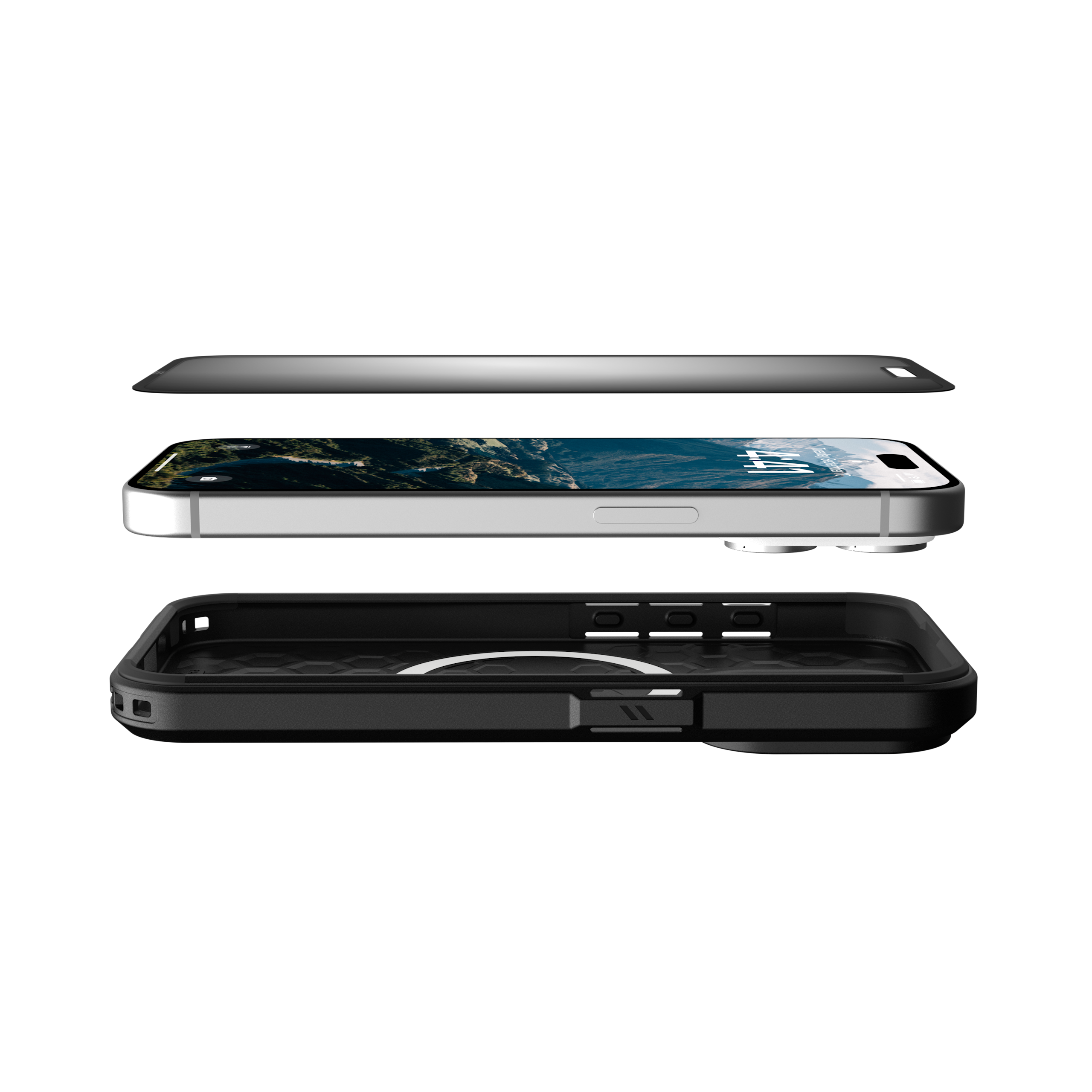 UAG Standard Issue Blickschutzfolie für iPhone 15 Pro abnehmbar