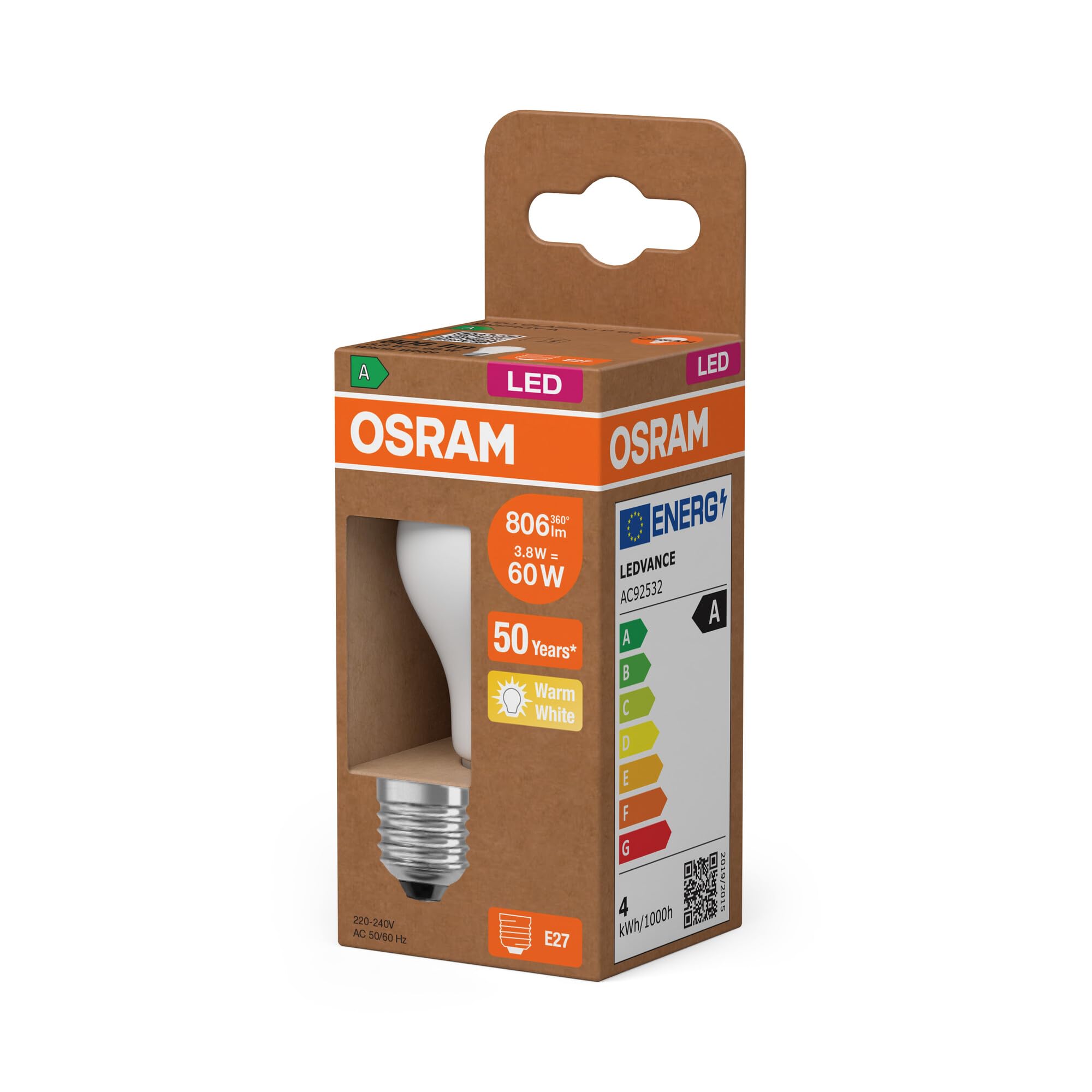 ams OSRAM SMART+ P 60 LED Lampe E27 matt weiß 60W Ersatz