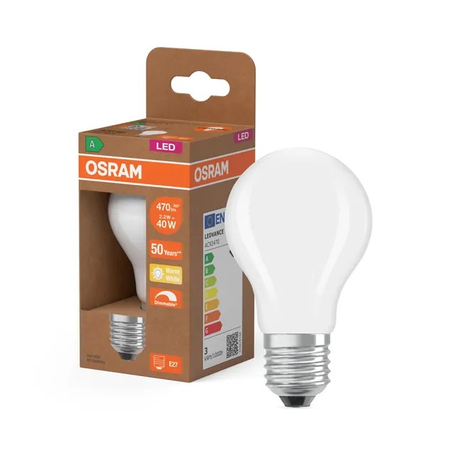 ams OSRAM SMART+ Classic A LED-Lampe E27 40W dimmbar