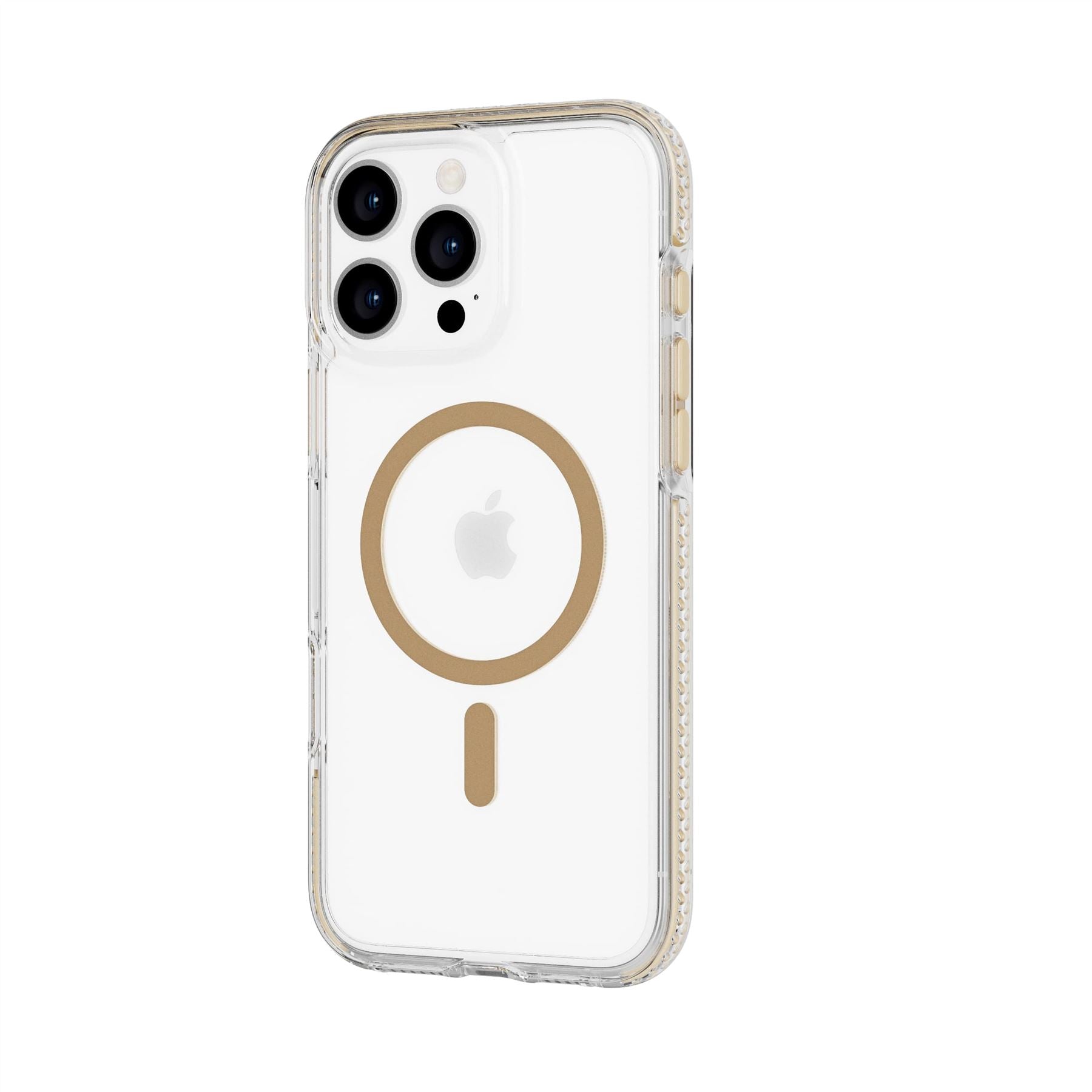 Tech21 EvoCrystal iPhone 16 Pro Max Handyhülle Gold klar MagSafe