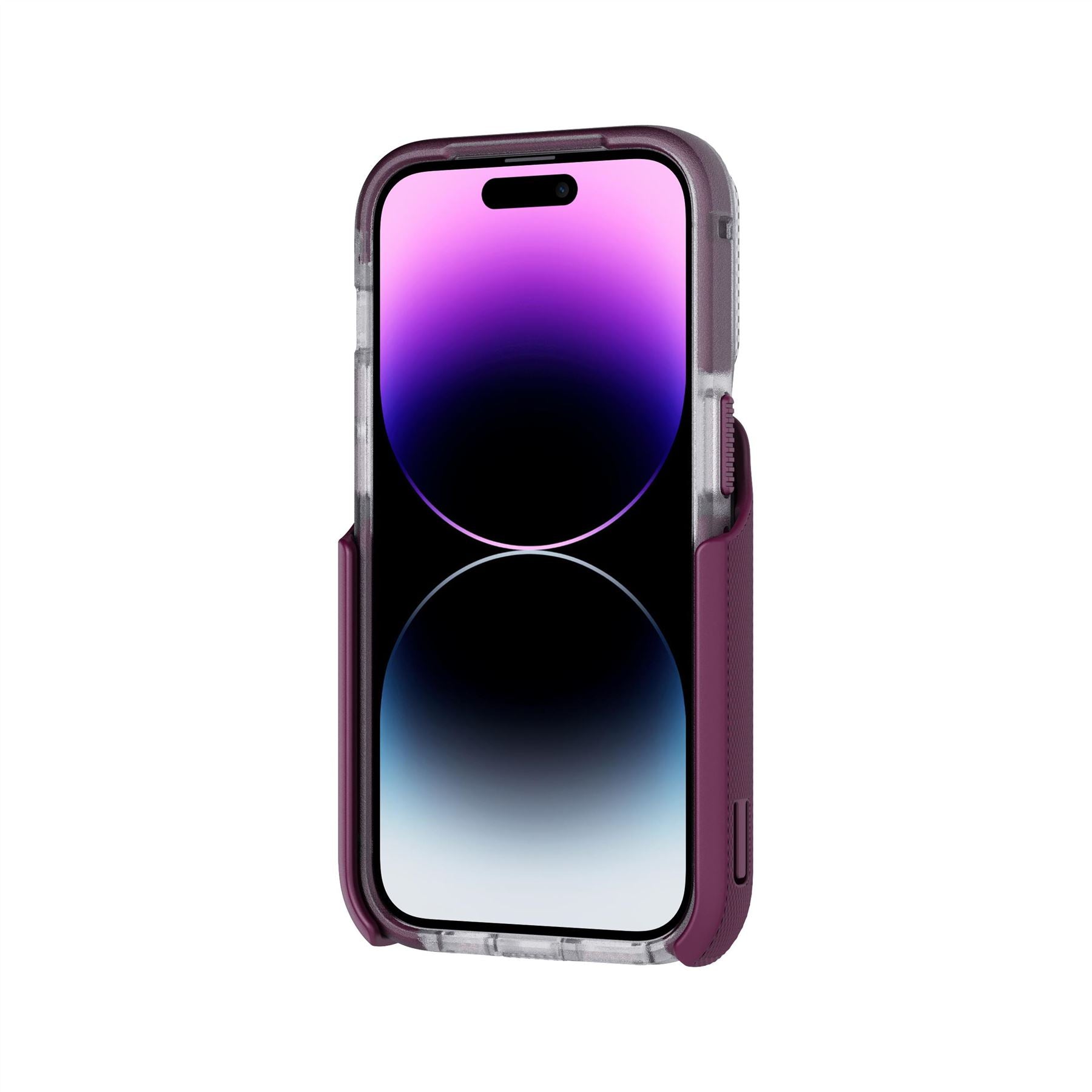 Tech21 EvoMax iPhone 14 Pro Hülle Frosted Purple MagSafe