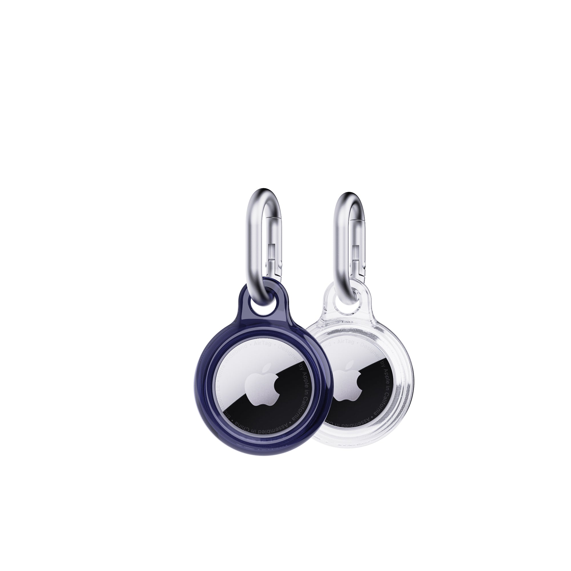 Tech21 EvoPop AirTag Hülle 2er Future Dusk Clear Karabiner