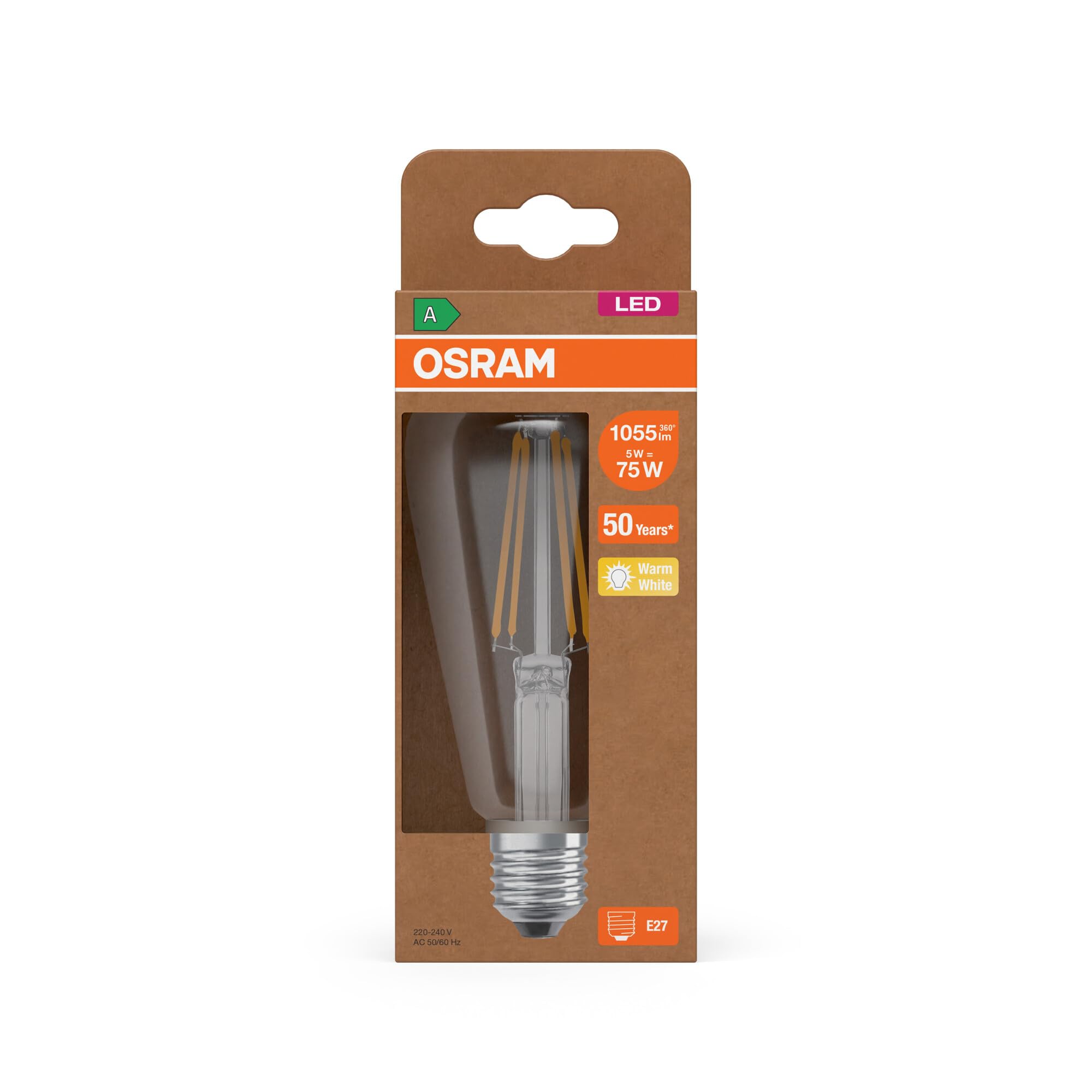 ams OSRAM SMART+ Edison 75 LED-Filament E27 klar Klasse A