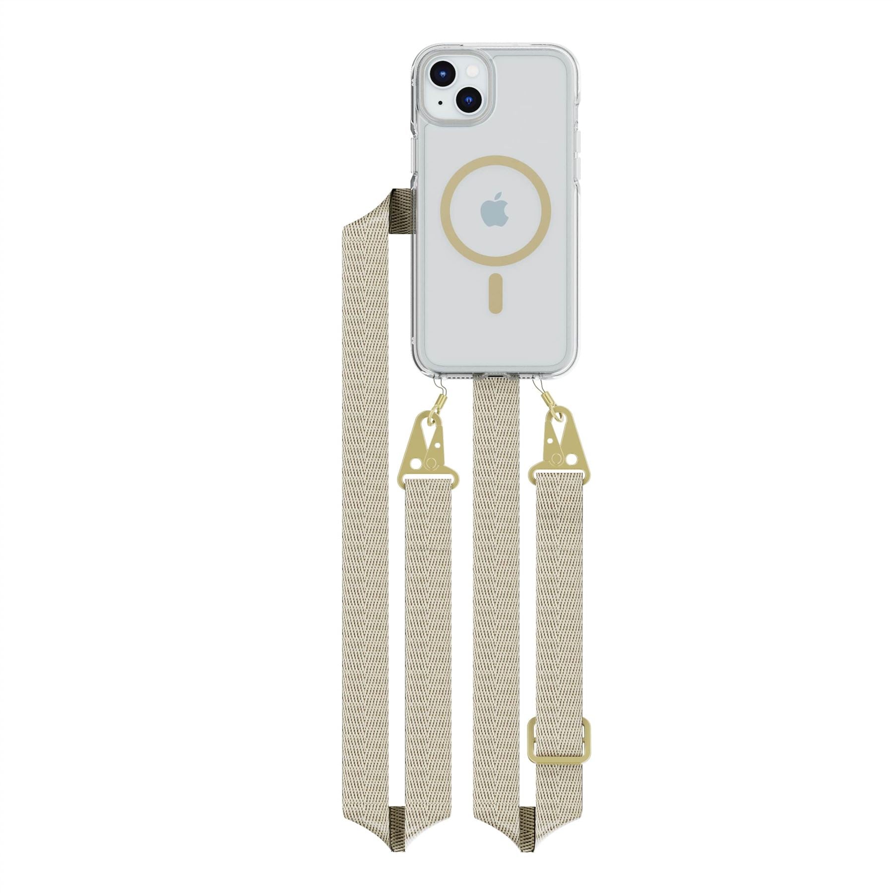 Tech21 FlexQuartz 15 Plus Hülle Gold MagSafe mit Band