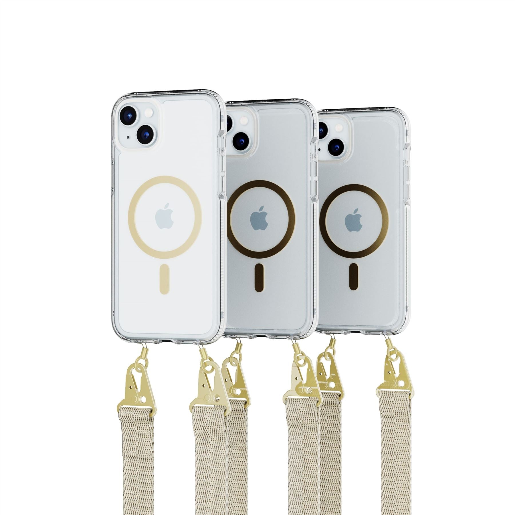 Tech21 FlexQuartz 15 Plus Hülle Gold MagSafe mit Band