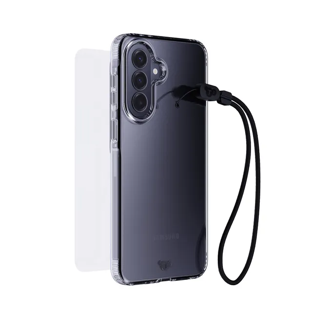 Tech21 EvoLite Clear Galaxy A36 Hülle Bundle Glas Lanyard 3m Schutz