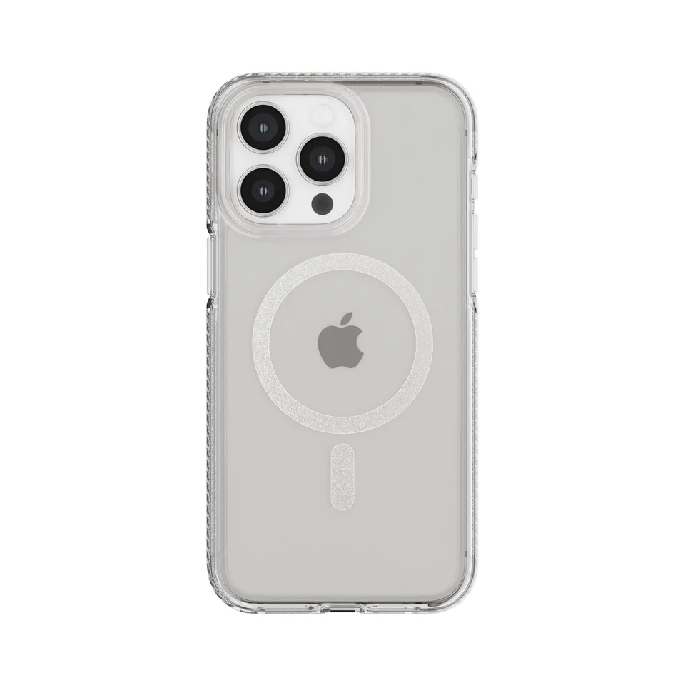 Tech21 EvoCrystal iPhone 15 Pro Max MagSafe Hülle White Titanium klar