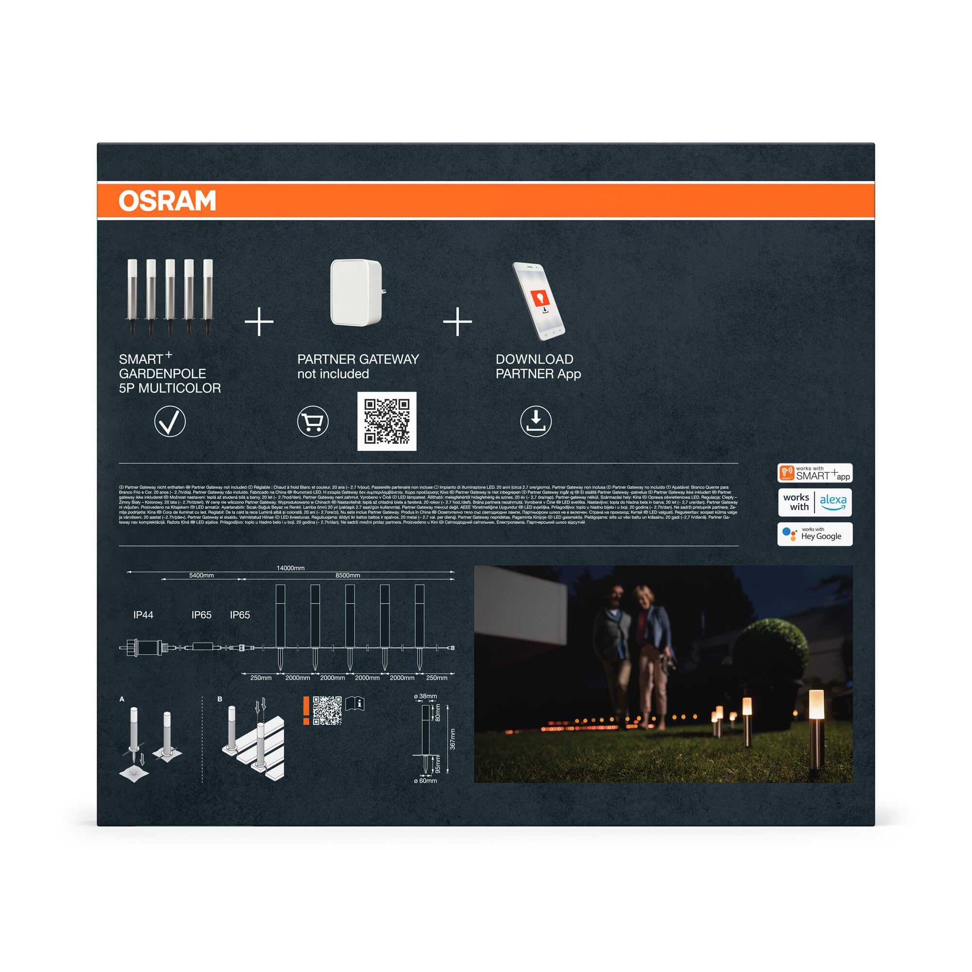 OSRAM SMART+ Zigbee Outdoor-Poles 5er RGB+Weiß dimmbar