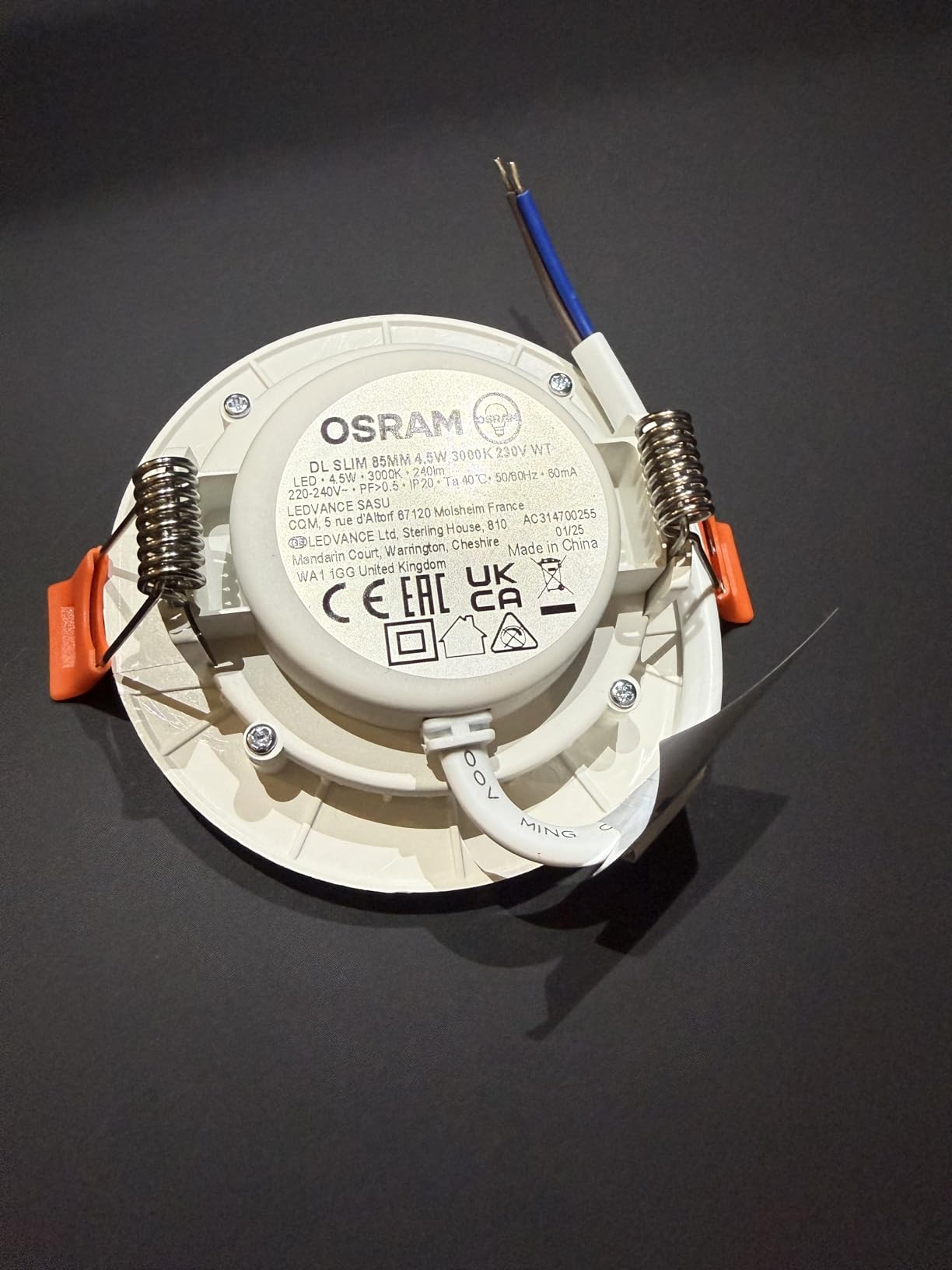 OSRAM Downlight Slim 85mm Einbauleuchte 3000K weiß