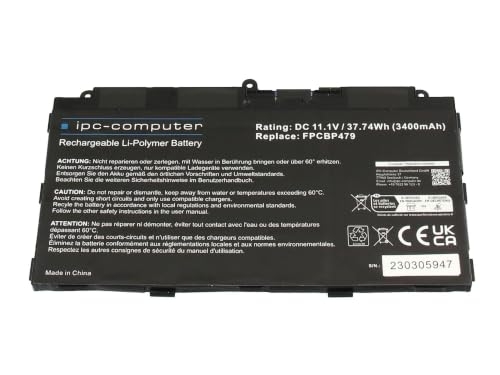 IPC-Computer Akkus 34075627 Laptop Akku 37,74Wh schwarz