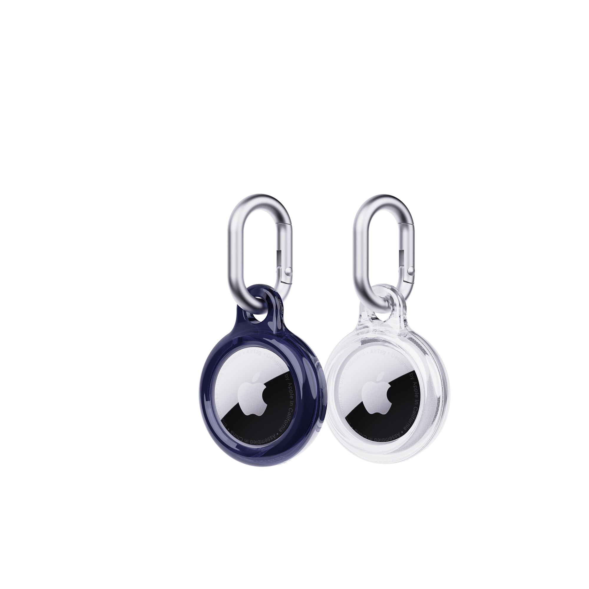 Tech21 EvoPop AirTag Hülle 2er Future Dusk Clear Karabiner